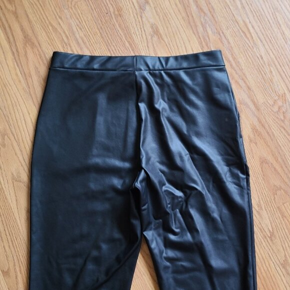 NEW NWOT CLARA SUN WOO LIQUID LEATHER SHEEN SIGNATURE SKINNY POCKET PANT VEGAN M - Picture 5 of 6